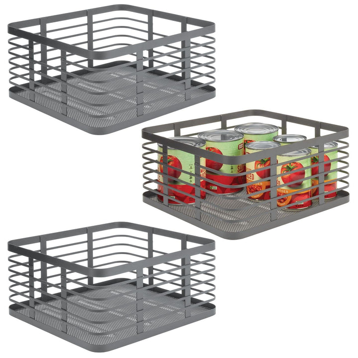 mDesign Allzweckkorb aus Metalldraht – praktischer Aufbewahrungskorb für Küche und Haushalt – kompak