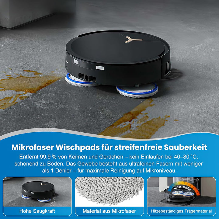 20 Stück Zubehör für Ecovacs Deebot T50 Max Pro Omni Saugroboter, 1 Hauptbürste, 4 Wischpads, 6 Stau