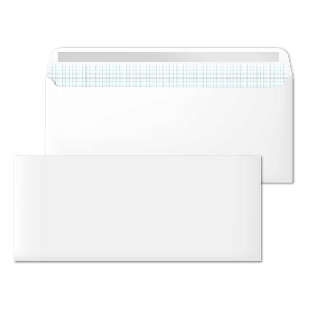 Papierumschläge, amerikanischer weisser Umschlag, ohne Fenster, Masse 220 x 110 mm, weisse Umschläge