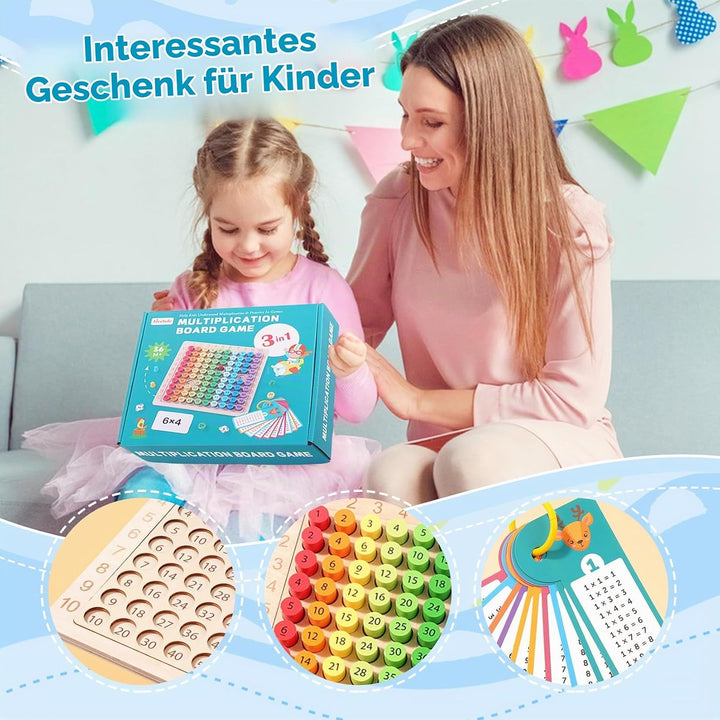 1x1 Einmaleins Lernen Spiel Multiplikationsbrett Multiplikationsbrett für Grundschüler Mathe Spielze