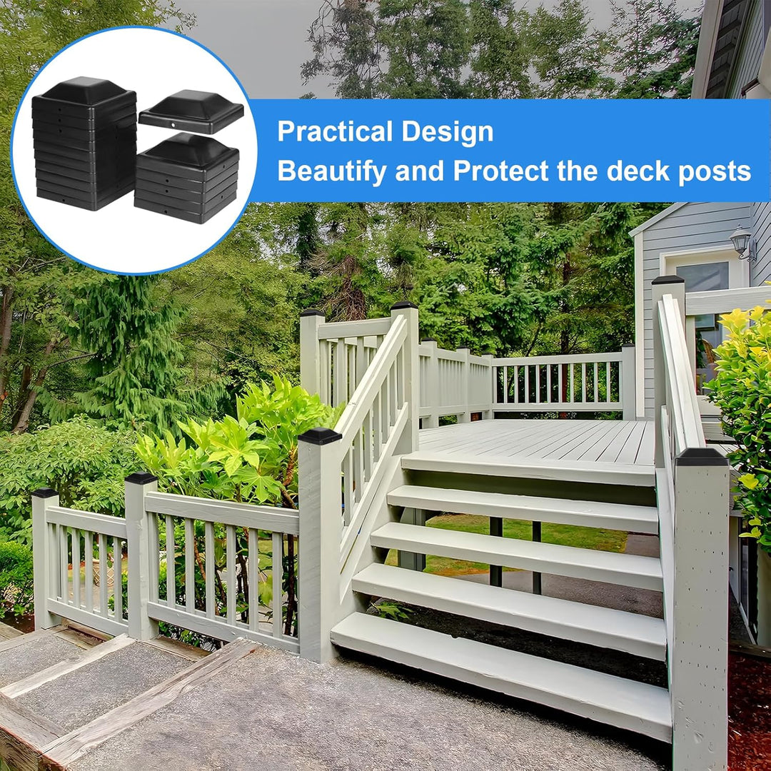 16 Stück Pfostenkappen 9x9 cm, Abdeckkappen für Pfosten, Zaunpfosten Kappen, Kunststoff Pfostenkappe