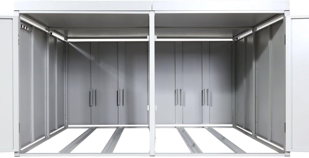 PROREGAL 4er-Fahrradgarage mit Pflanzkasten | HxBxT 126x220x210cm | abschliessbar verzinkter Stahl |