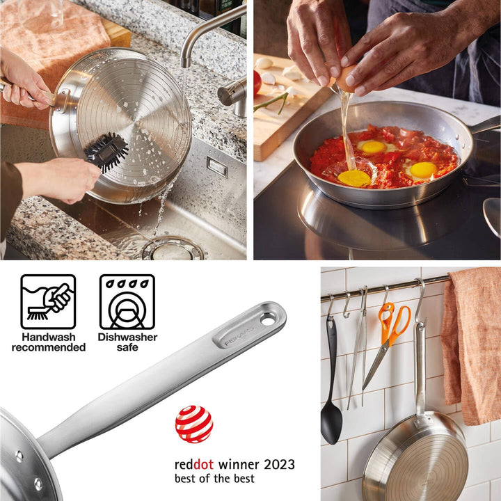 Fiskars Bratpfanne, Ø 26 cm, Beschichtete Pfanne, Für alle Kochfelder geeignet, Recycelter Edelstahl