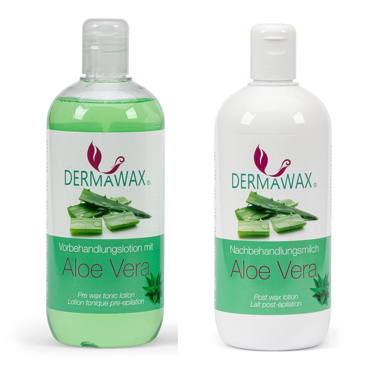 Dermawax Profi Waxing Set- 1000 ml Wachsgerät- Made in Spanien- 1 kg Pink Wachsperlen- 500 ml Aloe V