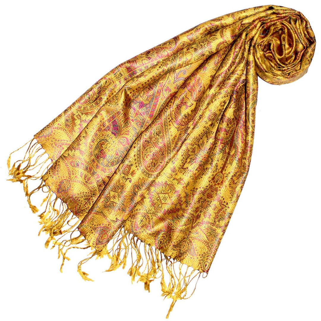 Lorenzo Cana Pashmina Damen - Schal Schaltuch jacquard gewebt 100% Seide Paisley Muster Seidenschal