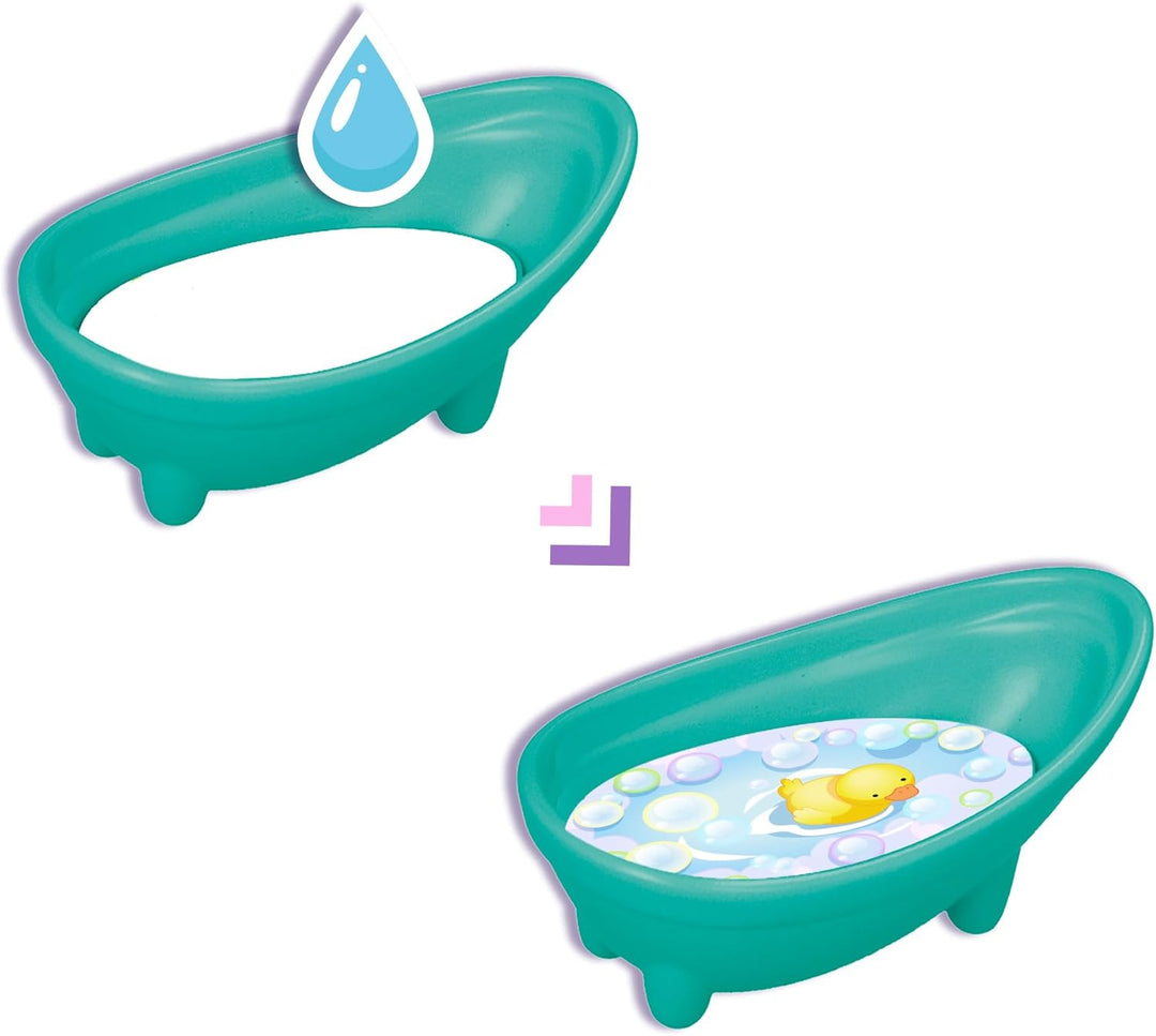 Cry Babies Playtime Day Care Bella's Bathroom, erweiterbares Mini-Puppenhaus-Spielset Badezimmer mit