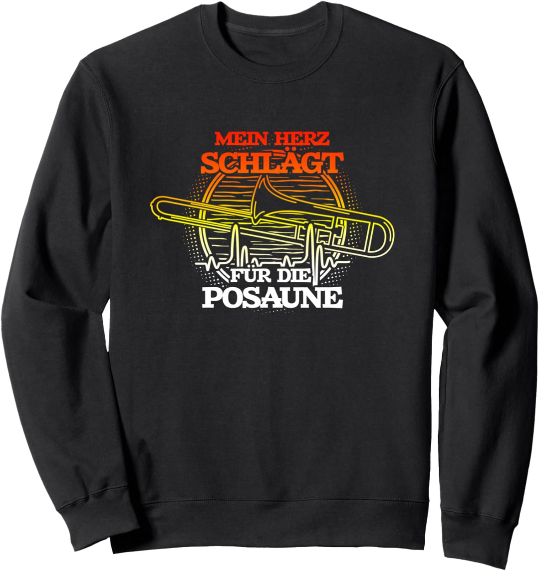 Mein Herz schlägt für die Posaune | Herzschlag Posaune Sweatshirt