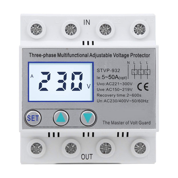 Überspannungsschutz Spannungsschutz 3-phase voltage LCD multifunction self-reset STVP-932 230 V/400