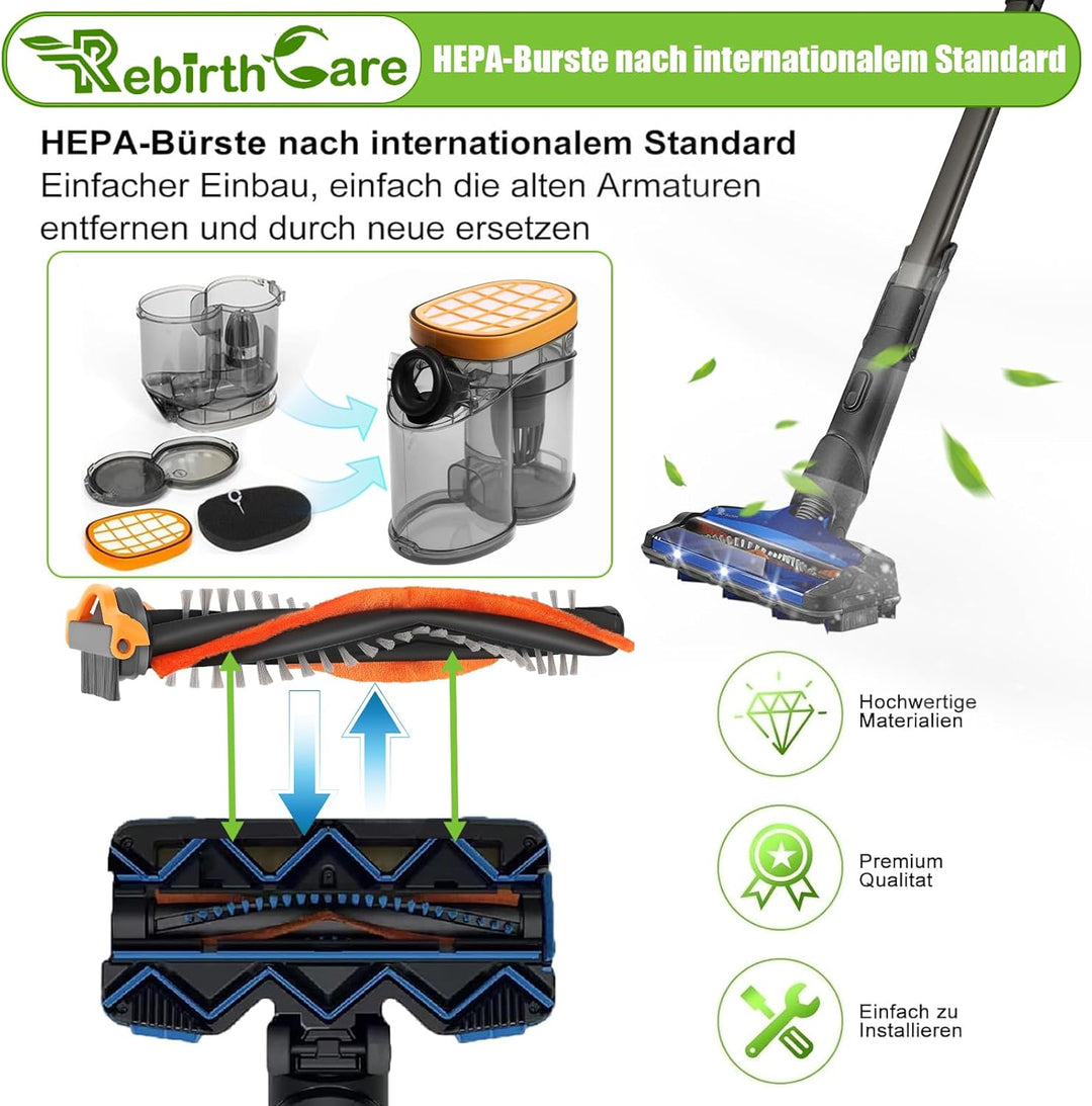 Rebirthcare 6 Stück Filter für Philips Speedpro Max Aqua Akkusauger FC6813 Ersatzfilter für FC5005/0