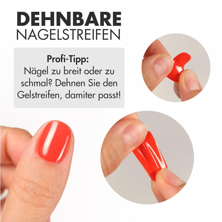 MOYOU LONDON Halbgehärtete UV Gel Strips - 20 Stück - Gel-Nagelfolien UV Härtend für Maniküre in Sal
