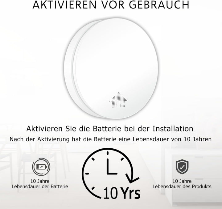 ELRO FS4610 Ultraflacher Rauchmelder, 10 Jahre Batterie, Q-Label, EN14604, 3er-Pack Rauchmelder 3 St
