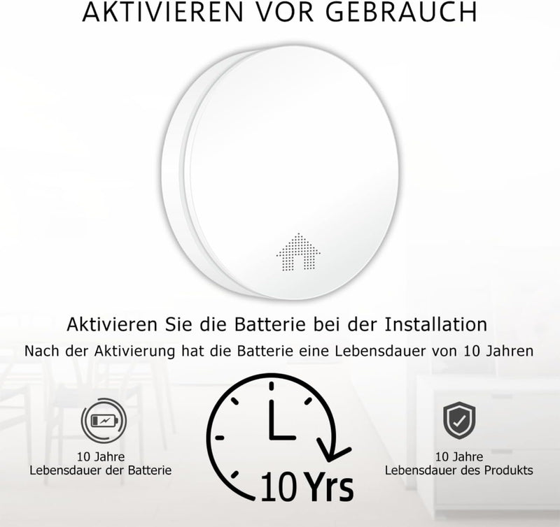 ELRO FS4610 Ultraflacher Rauchmelder mit 10 Jahre Batterie und Garantie - 23mm - STIWA &