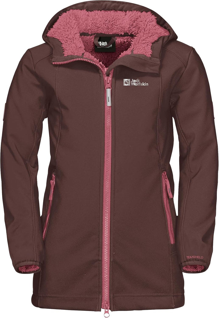 Jack Wolfskin Unisex Kinder Kissekat Coat Girls Winddichter Kinder Softshellmantel 92 boysenberry, 9