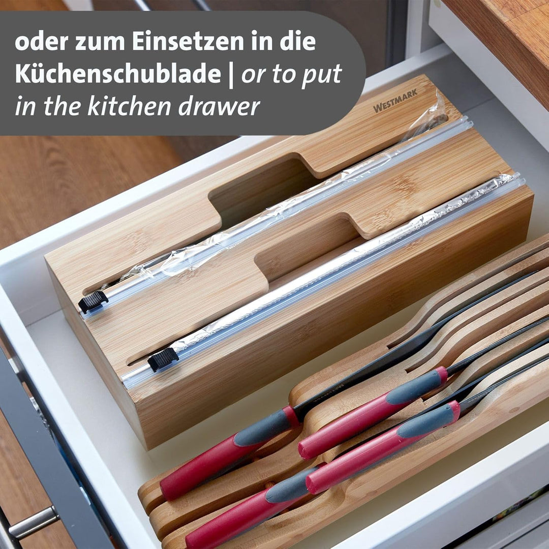 Westmark Folienspender mit Schneidvorrichtung – Alufolien- und Frischhaltefolienspender mit Gleitsch