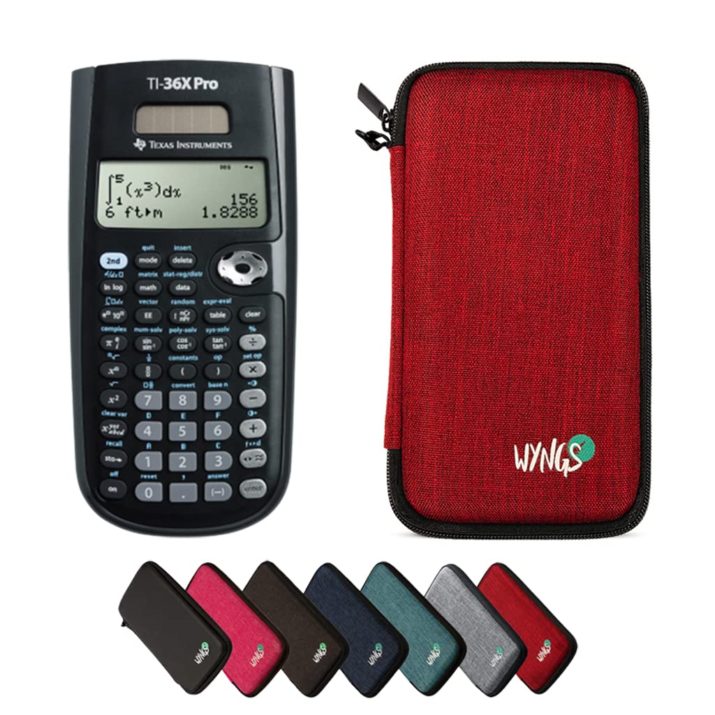 CALCUSO Sparpaket: TI-36X Pro technisch-wissenschaftlicher Taschenrechner + WYNGS Schutztasche rot +