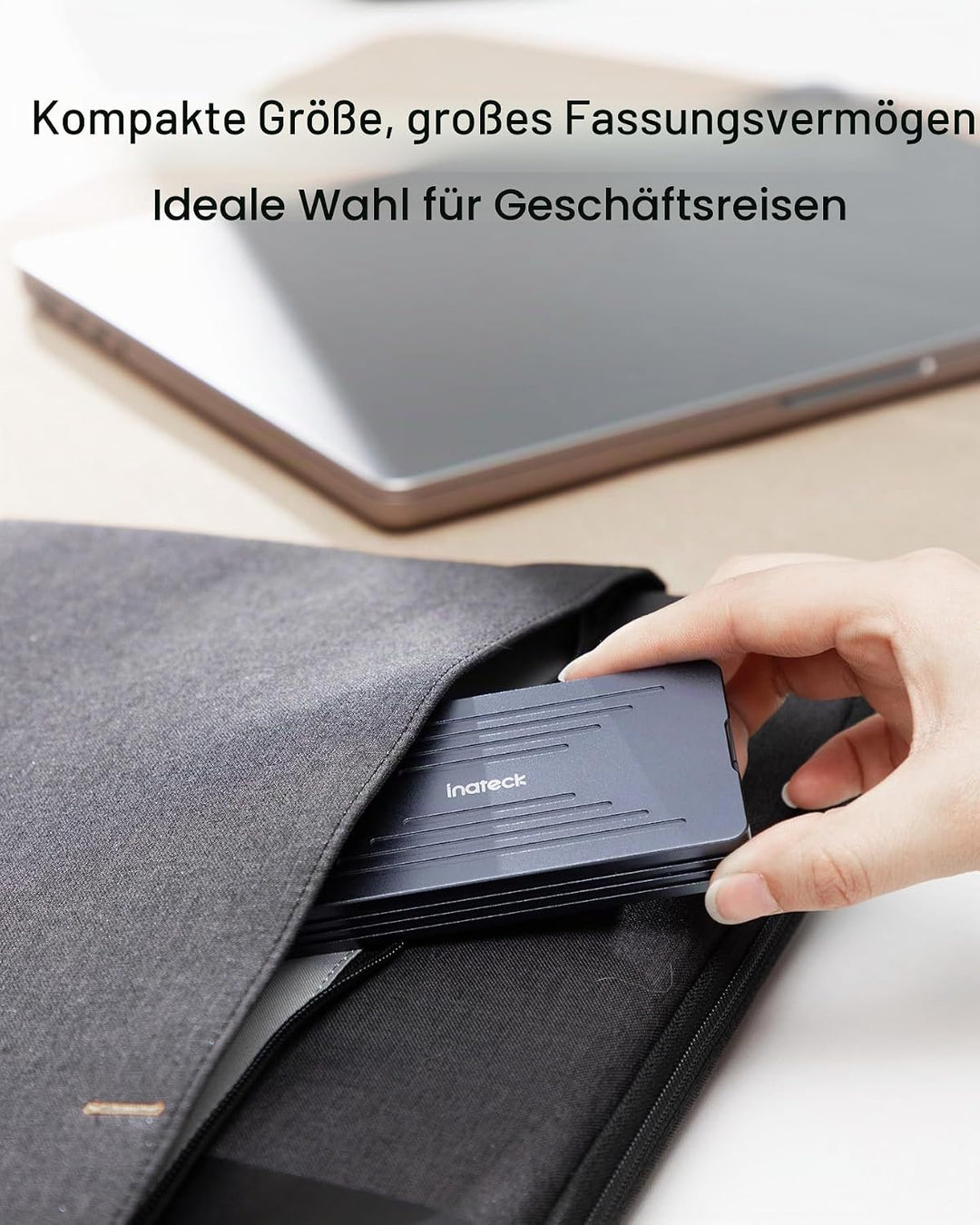 Inateck 40Gbps M.2 NVMe SSD-Gehäuse, Aluminium Festplattengehäuse, USB4.0/Thunderbolt 4, werkzeuglos