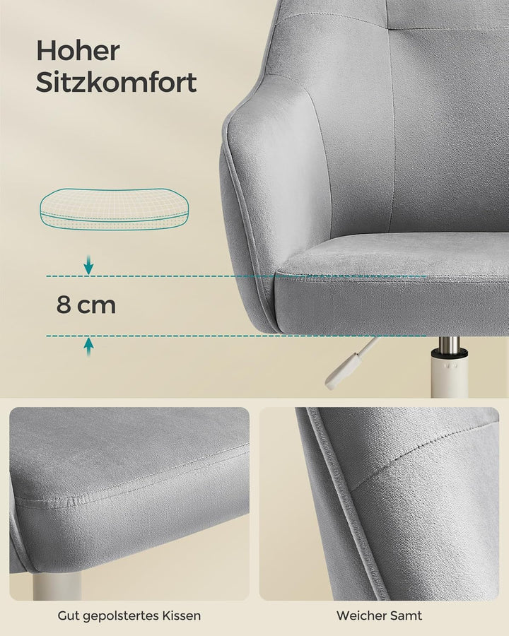 SONGMICS Homeoffice Stuhl, Drehstuhl, Schreibtischstuhl, höhenverstellbar, bis 110 kg belastbar, Sam