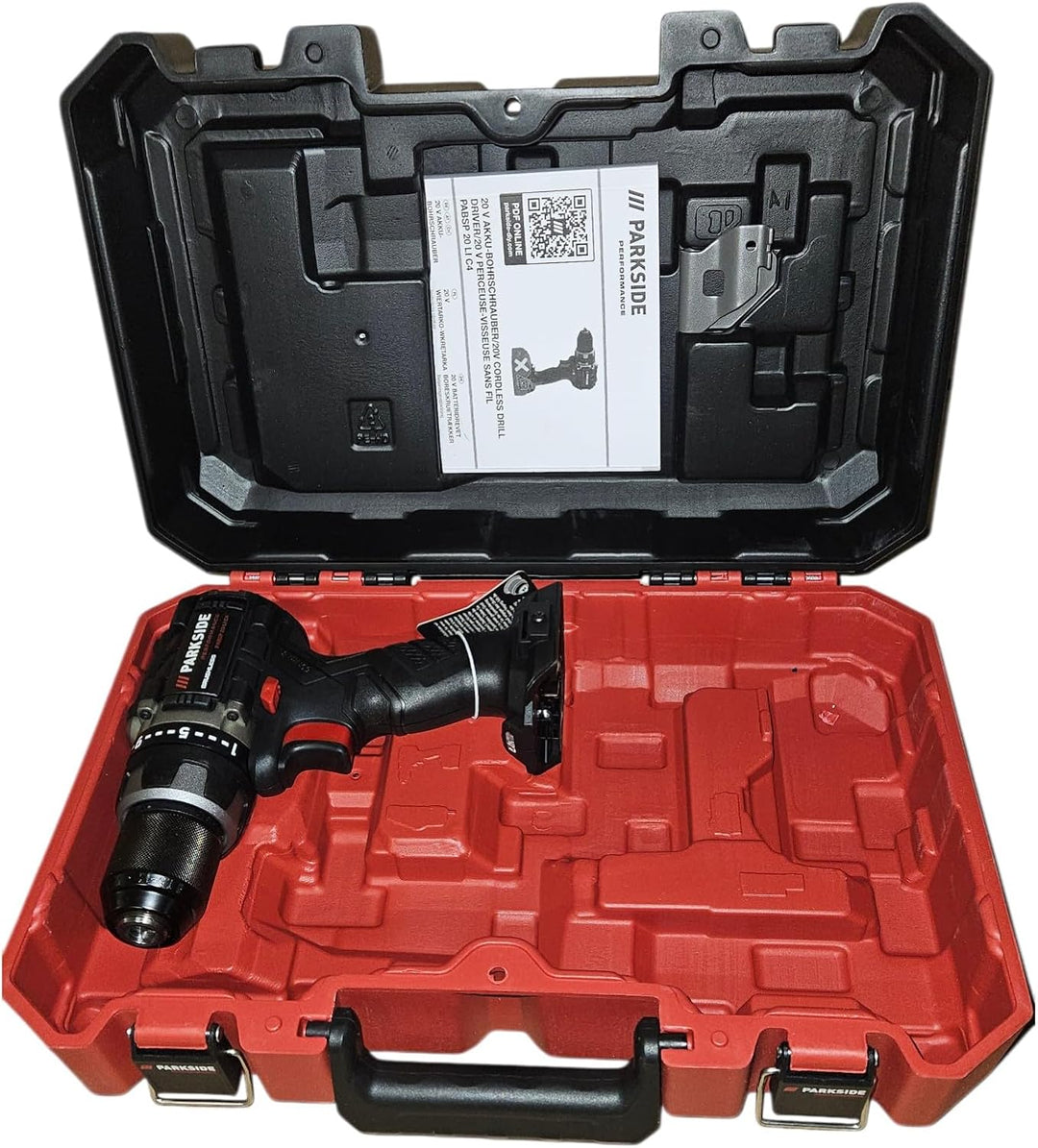 PARKSIDE PERFORMANCE Akkubohrschrauber PABSP 20 Li X20V, Brushless, LED, 60 Nm (im Transportkoffer,
