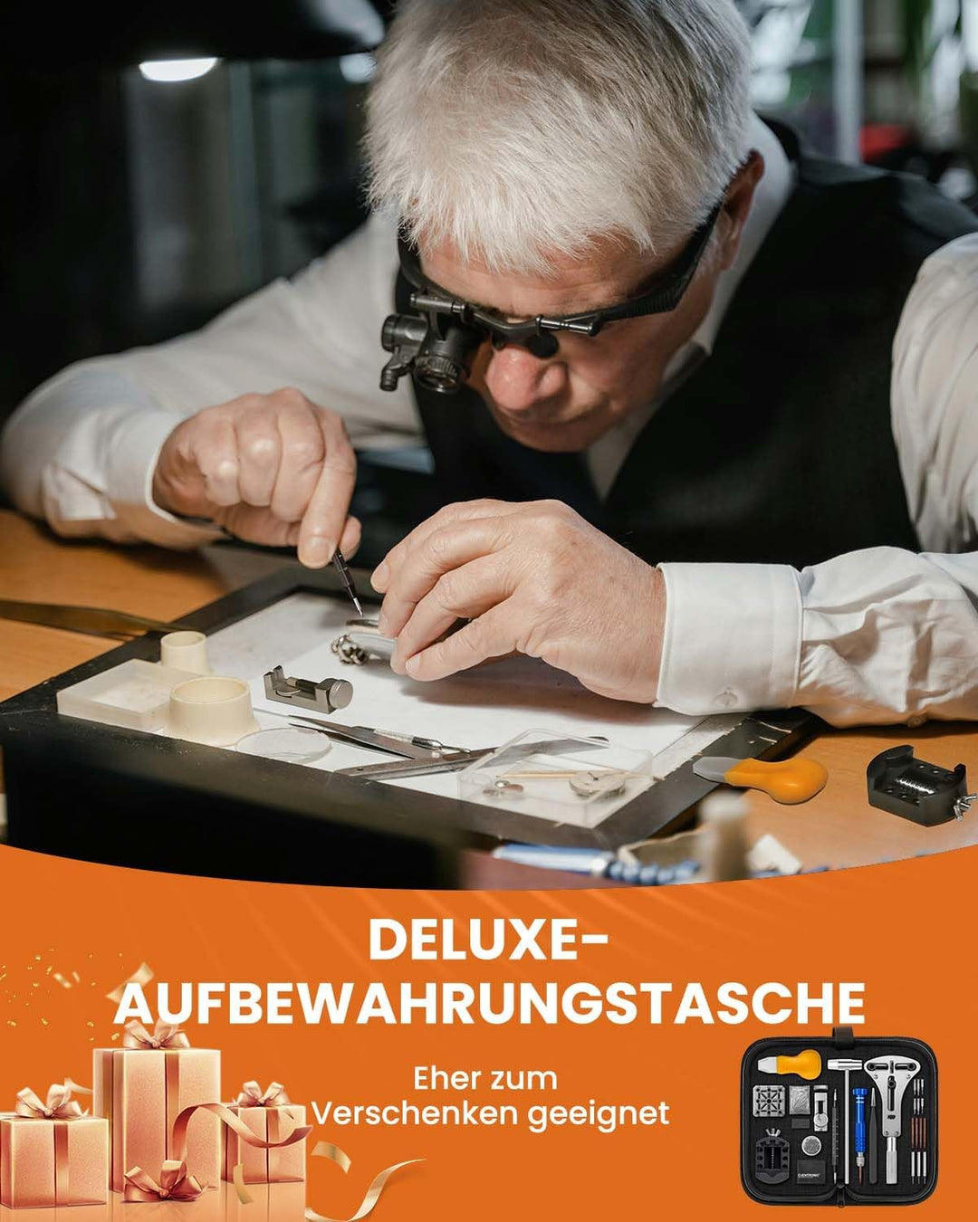 Eventronic 【Neu Upgraded】 Uhrenwerkzeug Set, Uhr Batteriewechsel Werkzeug Uhren Reparatur, Uhrmacher