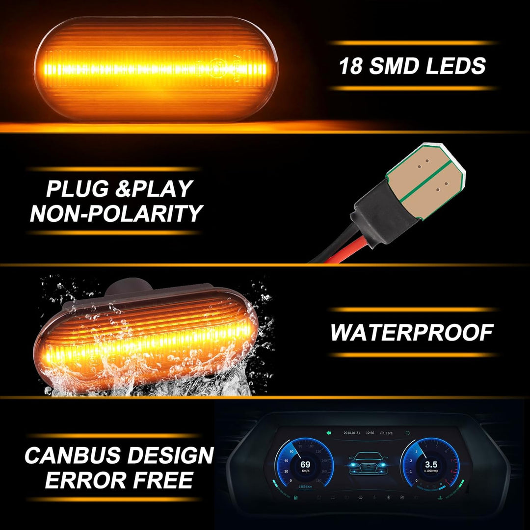 OZ-LAMPE Blinker Seitenblinker für VW Golf Mk3 Mk4 Bora Beetle Polo Jetta Sharan Lupo Multivan Trans