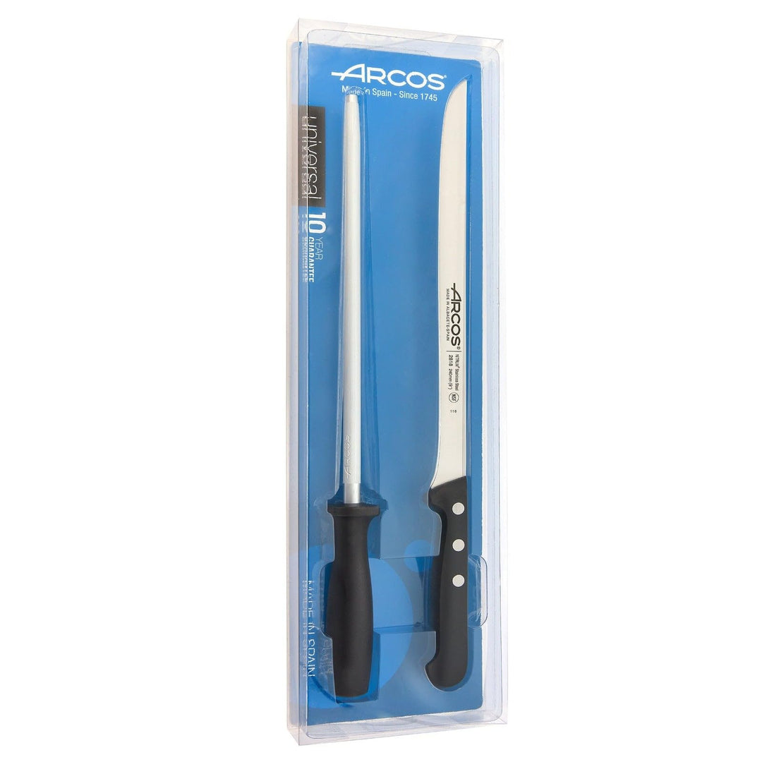 Arcos Serie Universal - Küchenmesser-Set Ham Küchenmesser-Set 2 Stück (1 Knife + 1 Wetzstahl) - Klin