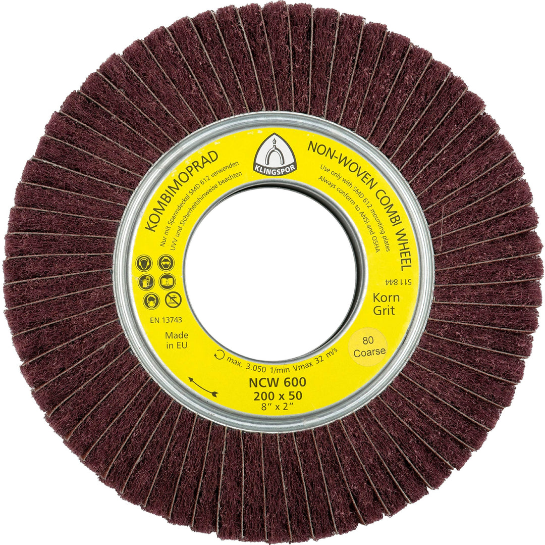 Klingpsor 258915 NCW 600, Schleifmop MARRON, 200X50, 180, 2 Stück