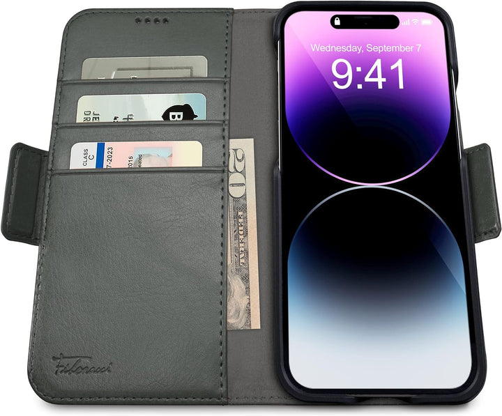 Dreem Fibonacci iPhone 14 Plus Brieftaschen-Etui / 2-in-1 stossfestes Etui und abnehmbares Folio aus