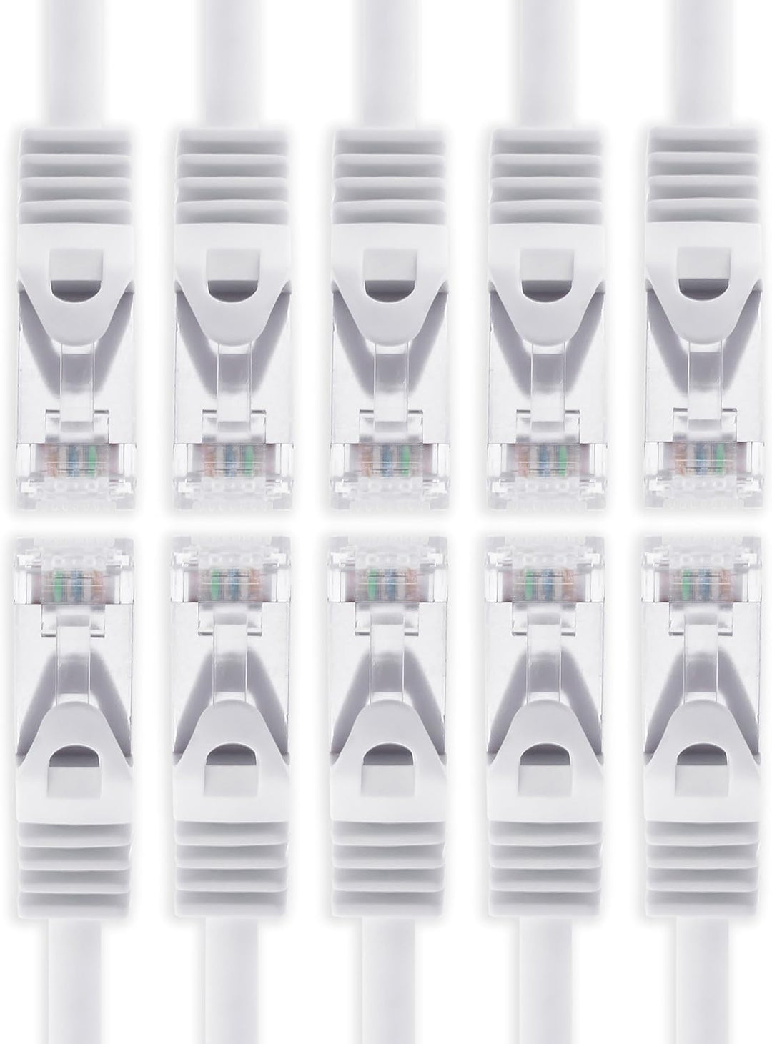 7,5m - Weiss - 10 Stück Cat7 Netzwerkkabel SFTP Patchkabel Lankabel Rohkabel 10GB/s - 500 Mhz konfek