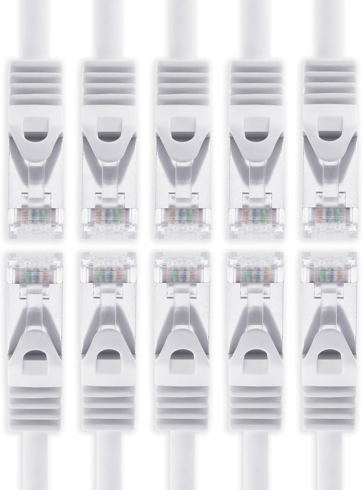 3m - Weiss - 10 Stück Cat7 Netzwerkkabel SFTP Patchkabel Lankabel Rohkabel 10GB/s - 500 Mhz konfekti