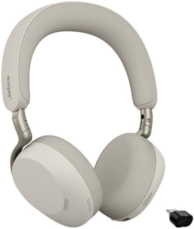 Jabra Evolve3 75, UC, Link390c, Warm Grey Warmgrau USB-C-Adapter – ohne Ständer Alle Plattformen, Wa