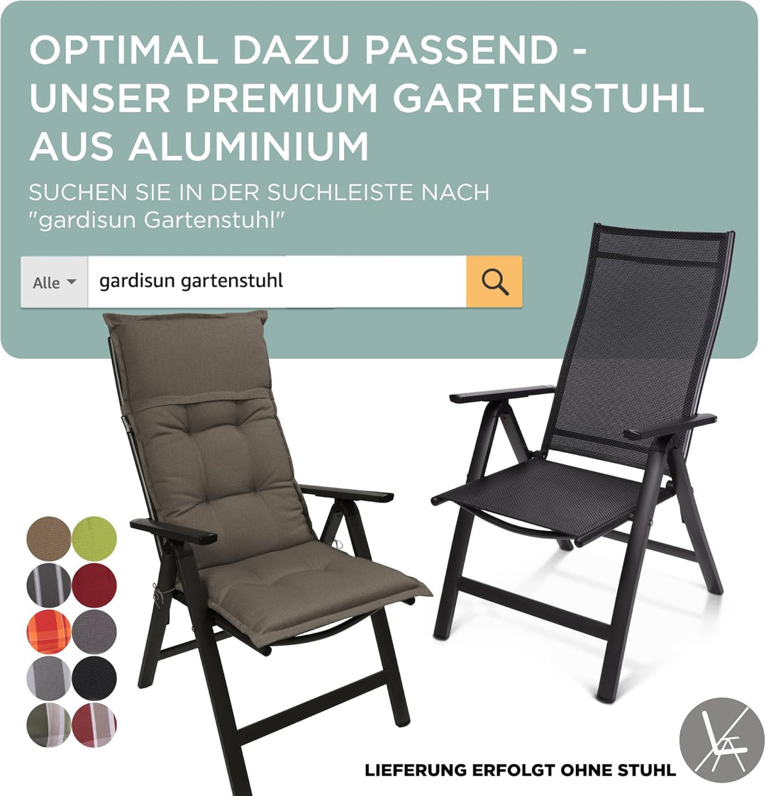 gardisun Gartenstuhlauflagen Hochlehner I Extra Dicke Sitzauflagen I Made in Europe I Ideale Polster