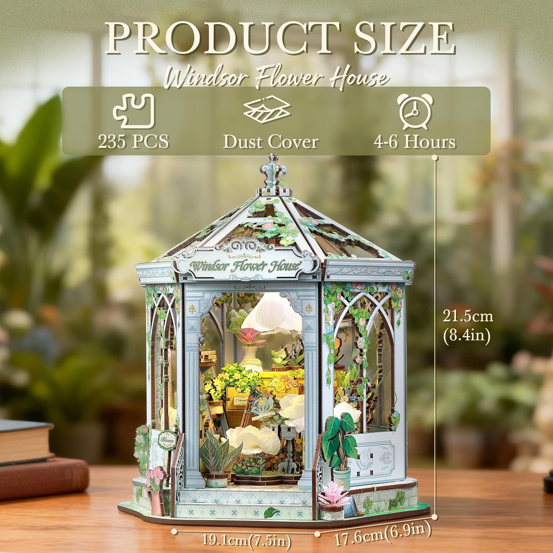 Cutefun DIY Miniaturhaus - Holz Puppenhaus für Erwachsene - Miniatur Puppenhaus Kit Bücherregal - Hä