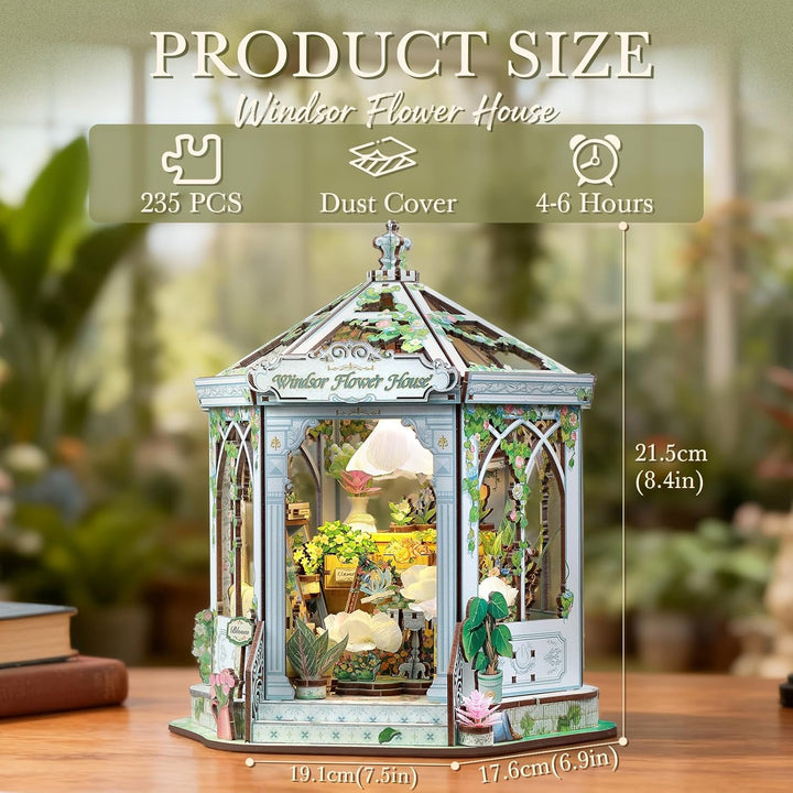 Cutefun DIY Miniaturhaus - Holz Puppenhaus für Erwachsene - Miniatur Puppenhaus Kit Bücherregal - Hä