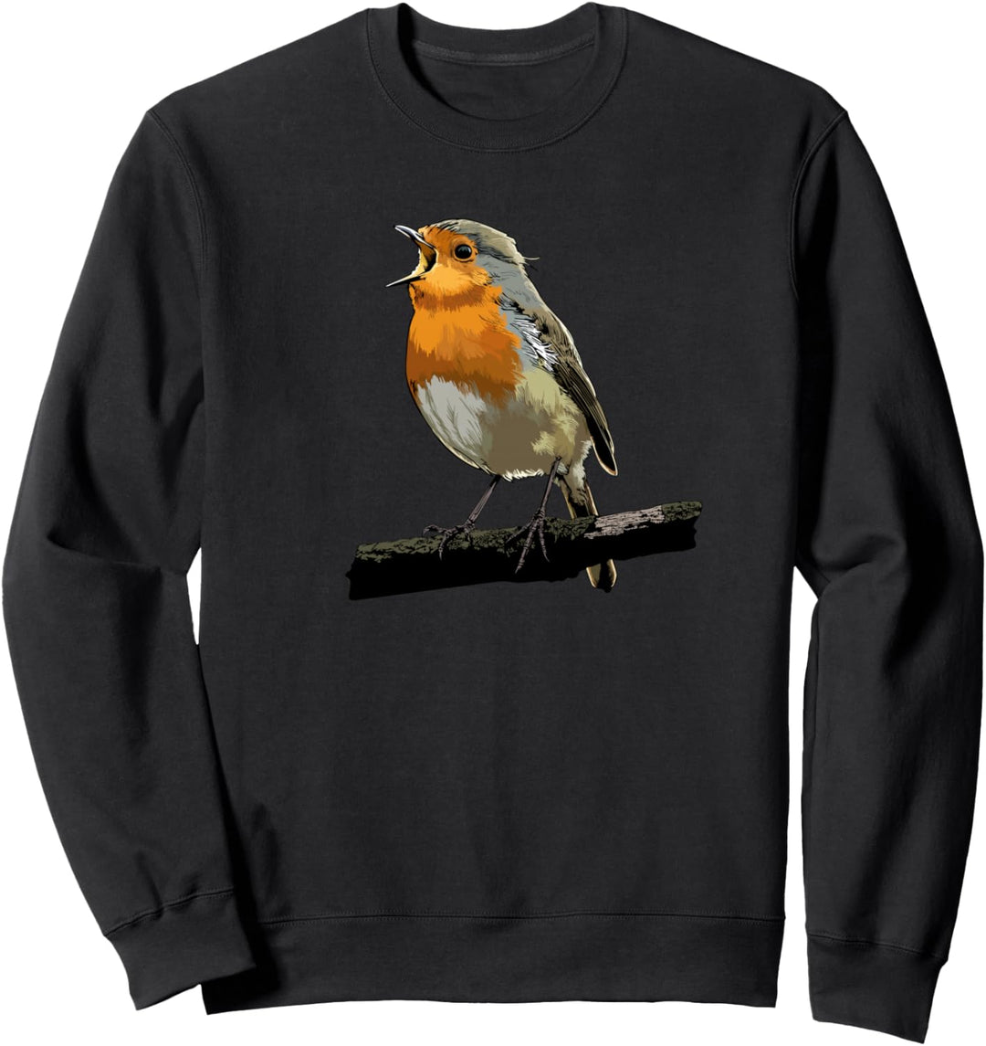 Rotkehlchen Vogel Beobachten Singvögel Sweatshirt