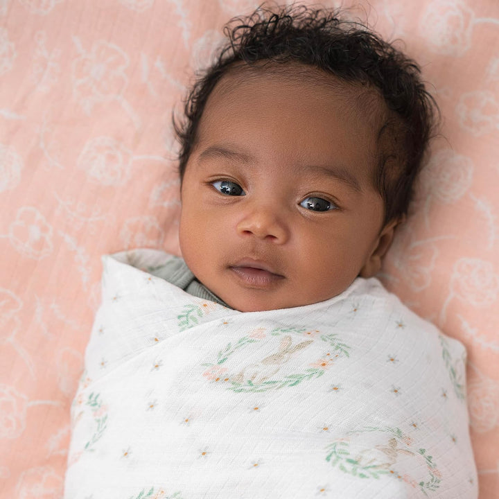 aden + anais™ Essentials Baumwoll-Musselin-Pucktuch Blushing Bunnies in 4er-Packung, Blushing Bunnie