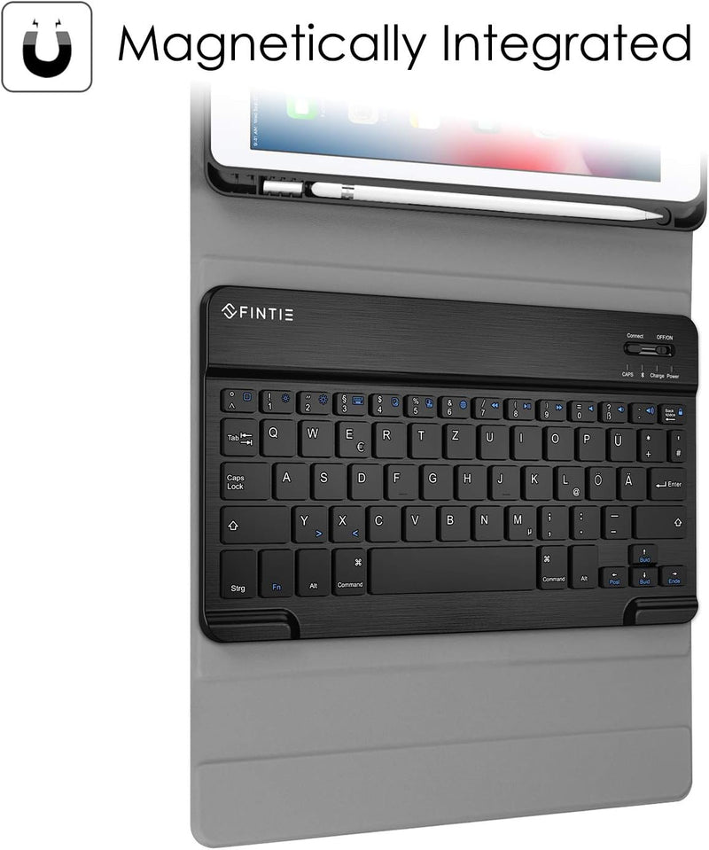 Fintie Tastatur Hülle für iPad 9.7 2018 (6. Generation), Soft TPU Rückseite Gehäuse Keyboard Case mi