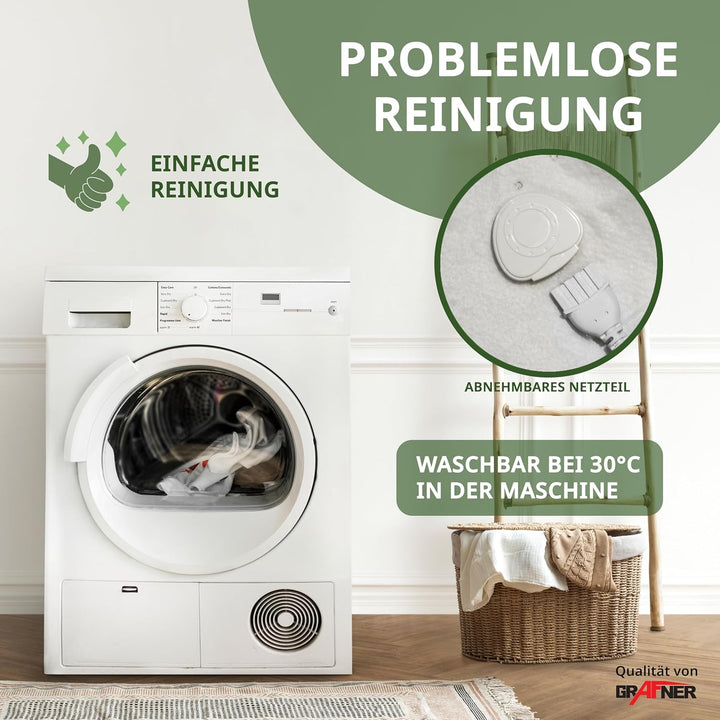 Grafner XL 2 Zonen Wärmeunterbett 190 x 90 cm, 2 steuerbare Zonen: Körper und Füsse, LED Fernbedienu