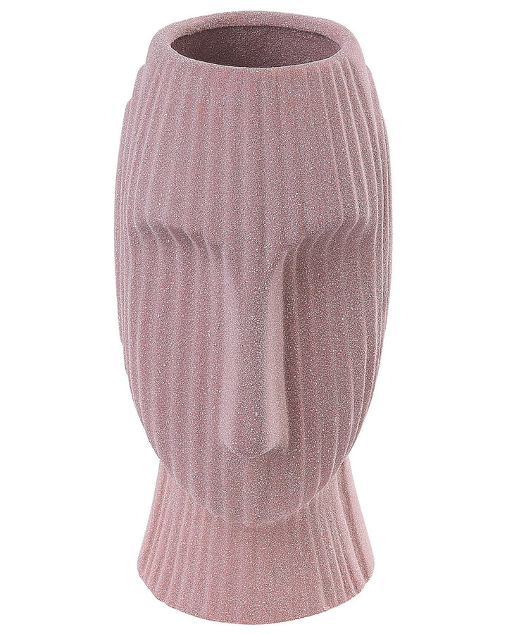 Moderne Vase Steinzeug pfirsichrosa Minimalistische gesichtsförmig Pallini