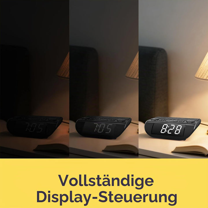 UP-Pro DAB+ Radiowecker, ASA Notfallwarnfunktion, UKW-Radio, Extra lauter 90 dB Weckalarm für Tiefsc