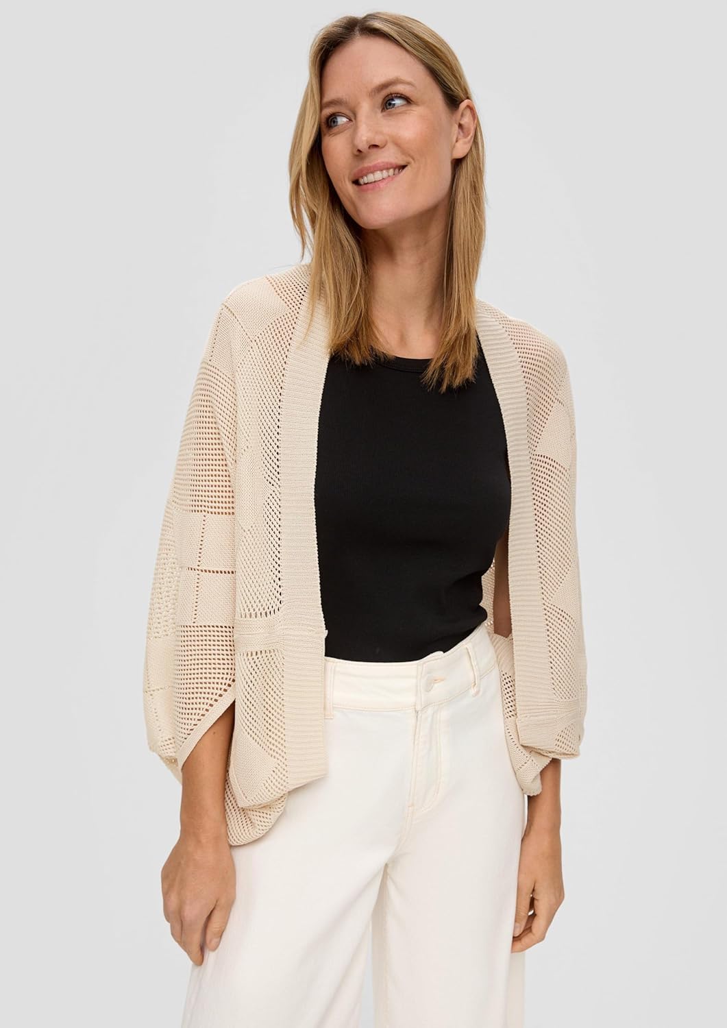 s.Oliver Damen Poncho, Einheitsgröße beige 8105