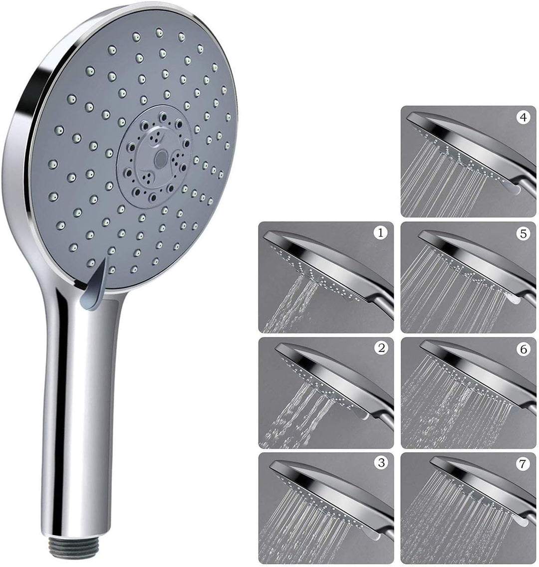 Duschkopf Handbrause, LEEFE 152mm Grosses Regenbrause - 7 Strahlarten, Chrom Grau, Grau
