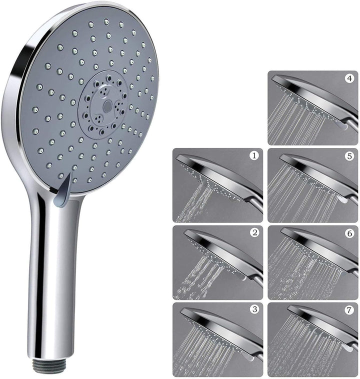 Duschkopf Handbrause, LEEFE 152mm Grosses Regenbrause - 7 Strahlarten, Chrom Grau, Grau