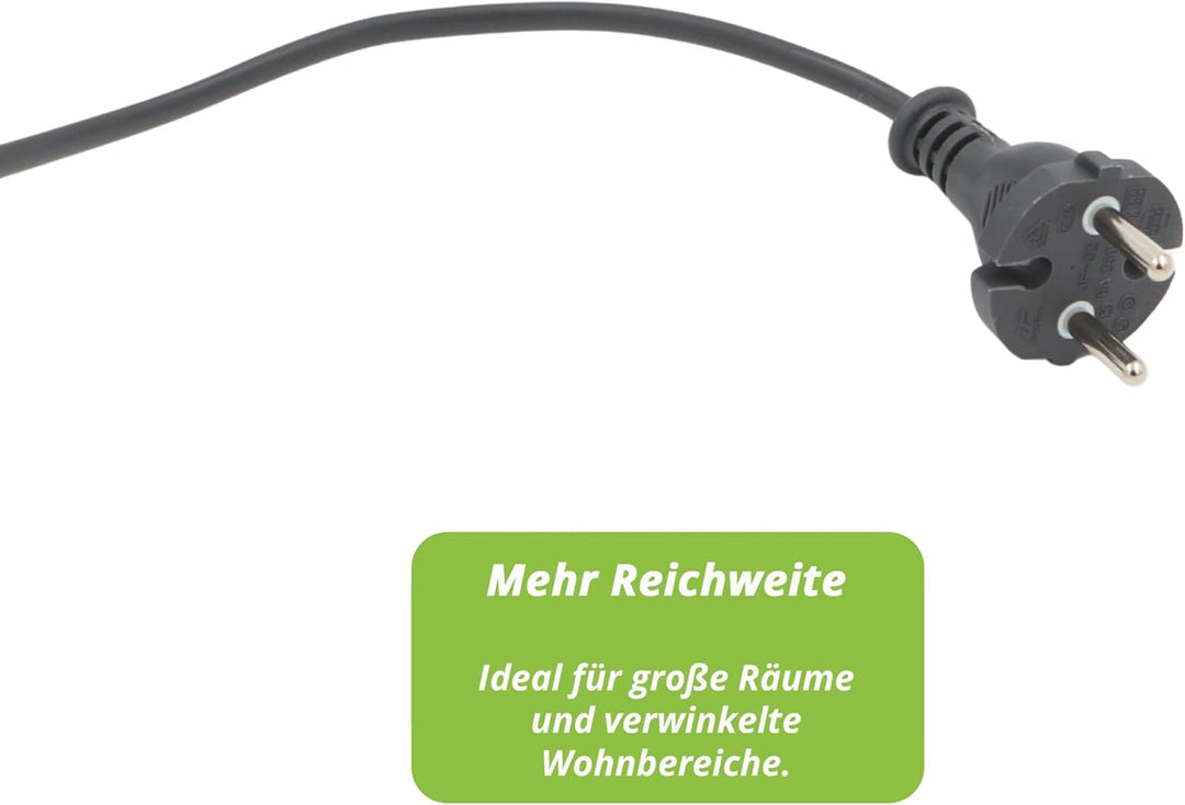 Kabel Stromkabel für Vorwerk Kobold 150 Staubsauger passend Länge 10m Dunkelgrau Für Vk150, Für Vk15