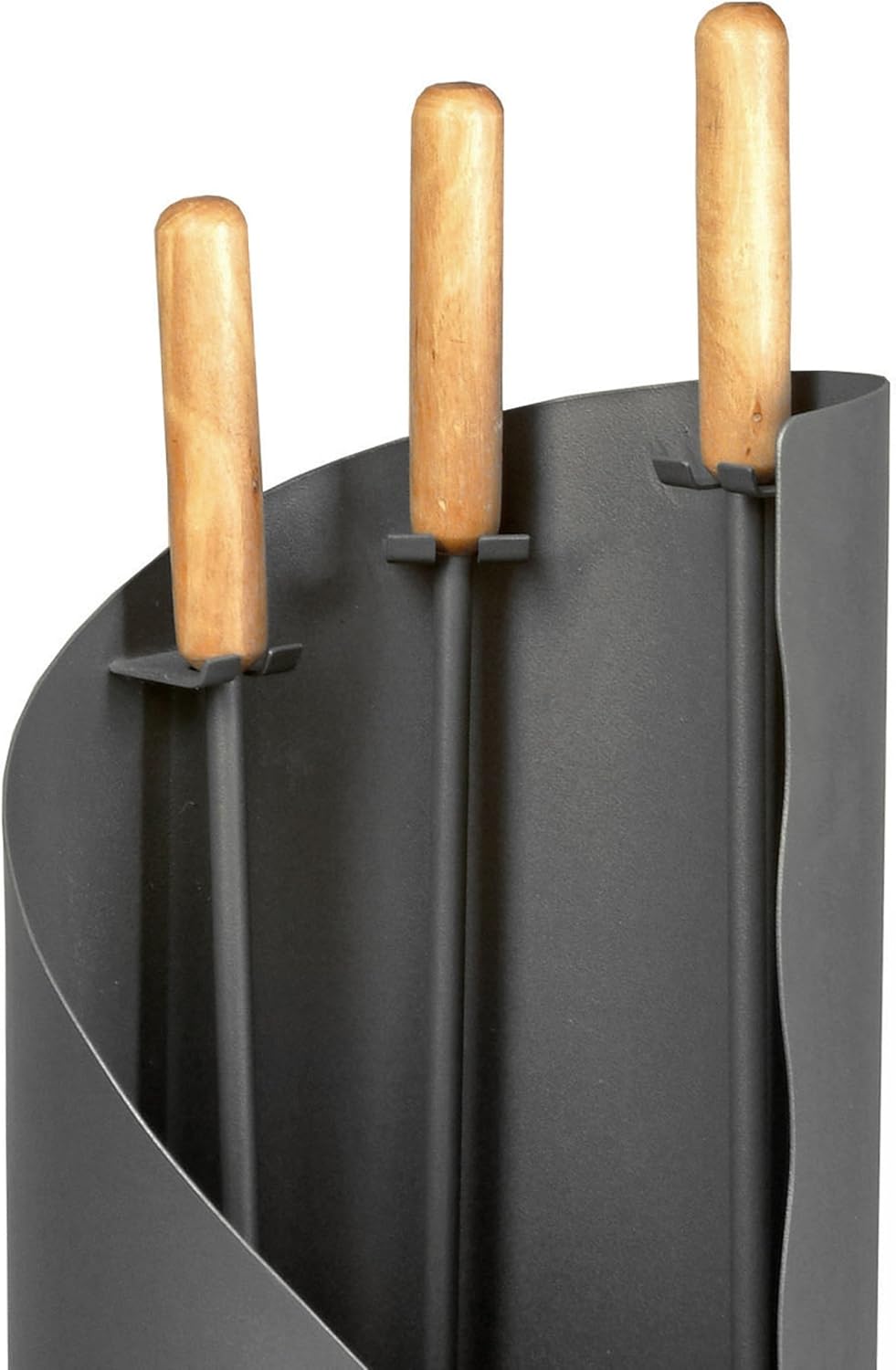 Lienbacher Kaminbesteck (3-teilig), anthrazit beschichtet, Holzgriffe, Anthrazit Beschichtet