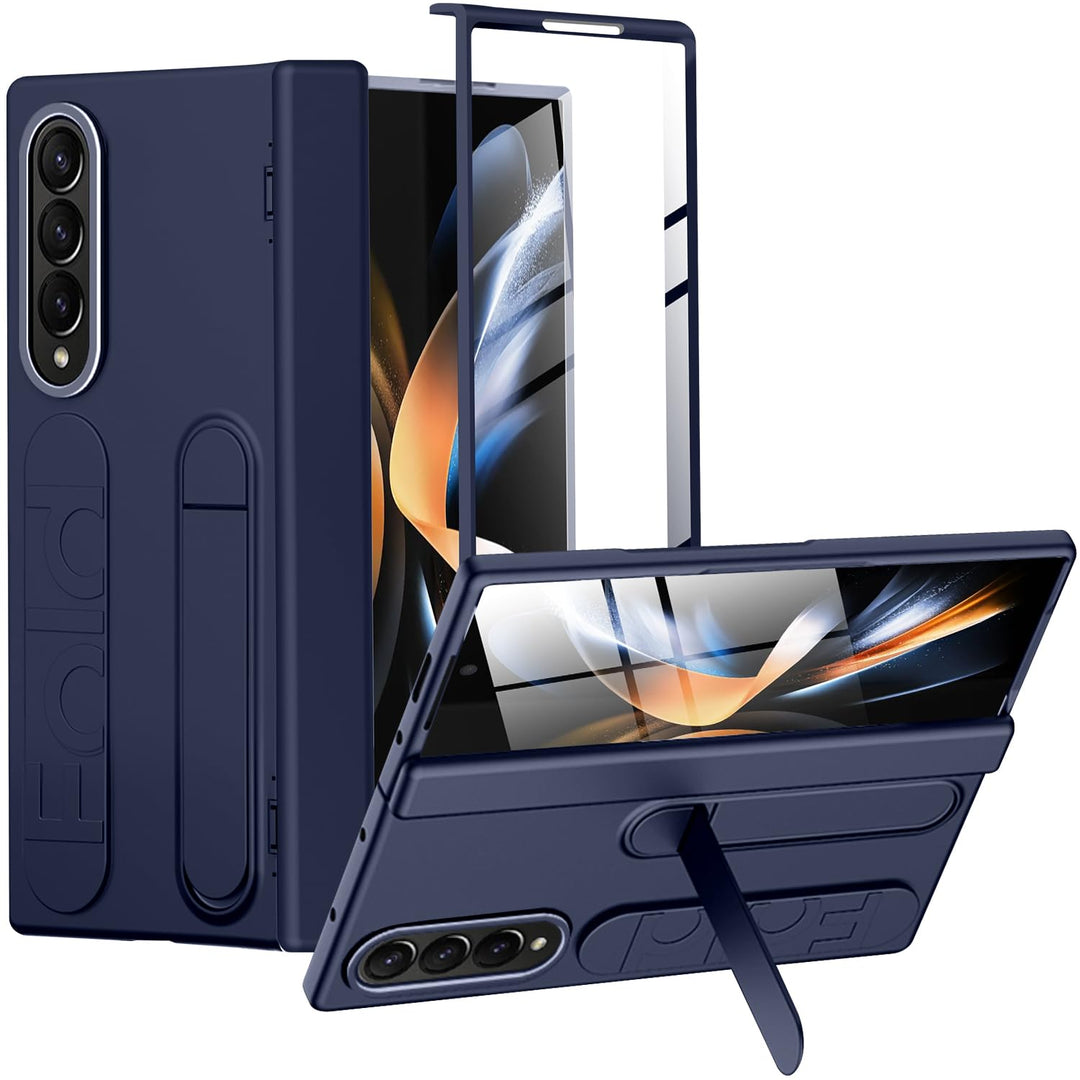 Miimall Kompatibel mit Samsung Galaxy Z Fold 4 Hülle mit Handschlaufe, [Abnehmbare Ständer] [Display