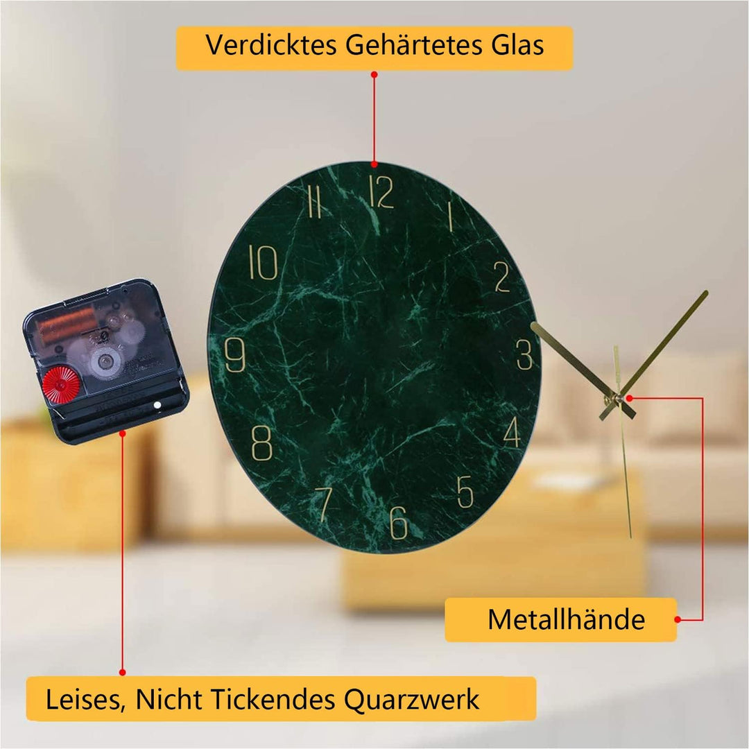 VIKMARI Glass wanduhr Silent-Non Ticking Wand Clocks- qualität Quarz-batteriebetriebene runde 12 Inc