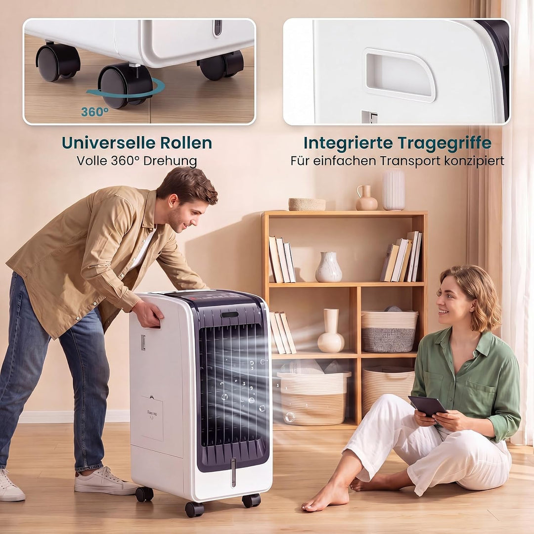 GYMAX 3 in 1 Mobiles Klimagerät, Luftkühler mit Kühlen, Ventilator, Luftreinigung &amp; Luftbefeuchter,