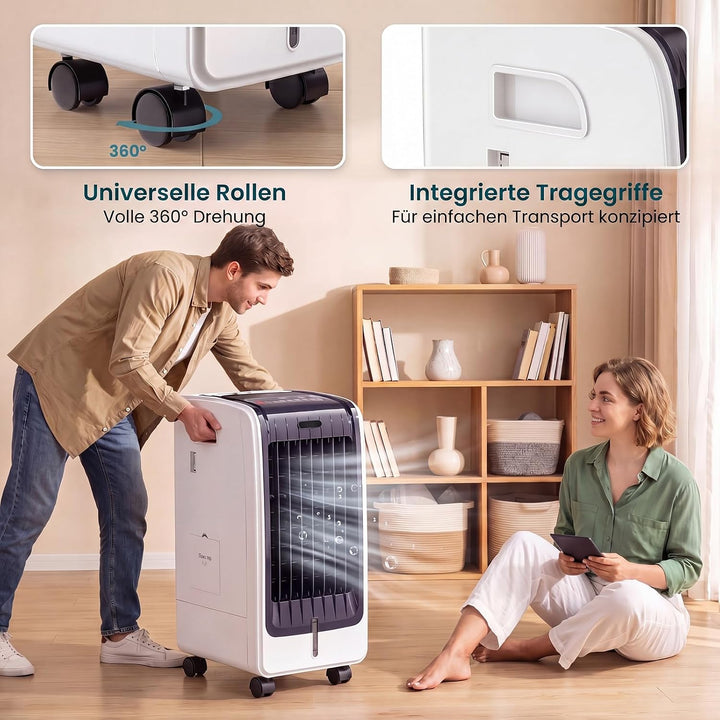 GYMAX 3 in 1 Mobiles Klimagerät, Luftkühler mit Kühlen, Ventilator, Luftreinigung &amp; Luftbefeuchter,