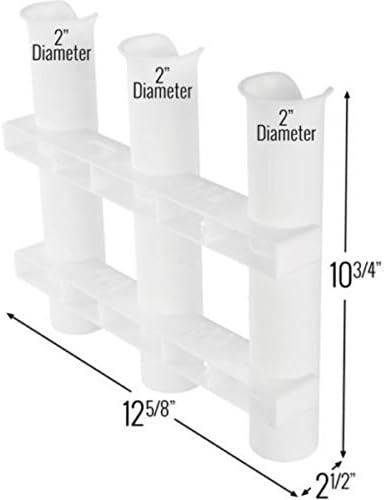 Wall Mounted Fishing Rod Holders Tubes Links Fishing Rod Holder Rack Rests 3-polig, Weiss, 3-polig,