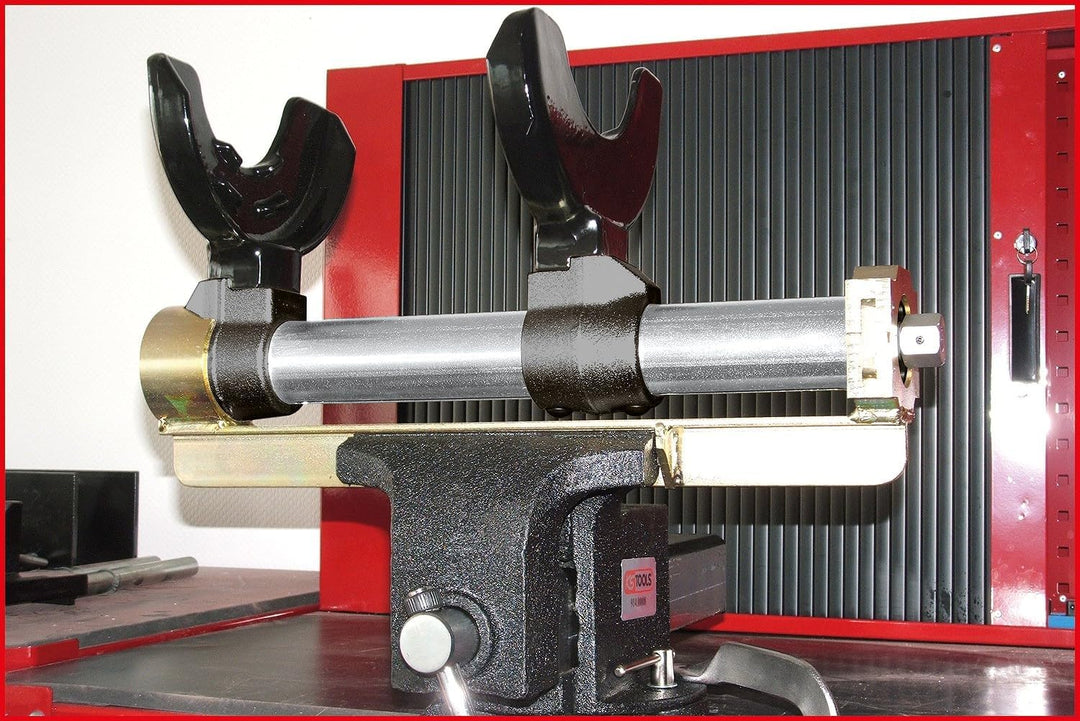 KS Tools 500.8475 Universal Federspanner mit Fangseil und Schraubstockhalter